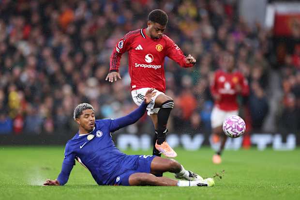 Amad Diallo playing for Manchester United