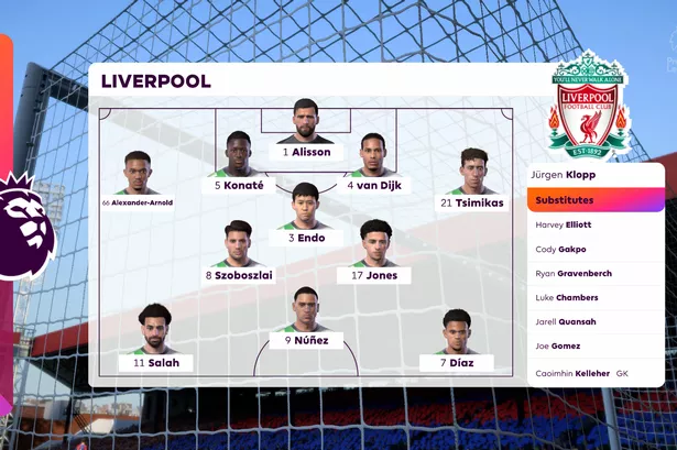 Liverpool's Starting XI vs. Crystal Palace