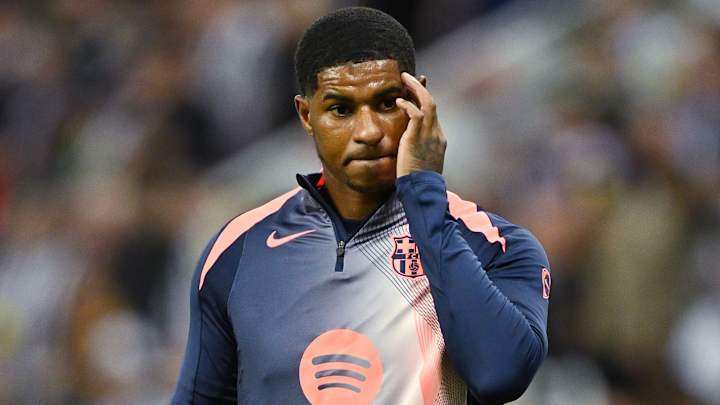 Marcus Rashford started Sunday’s game on the bench.