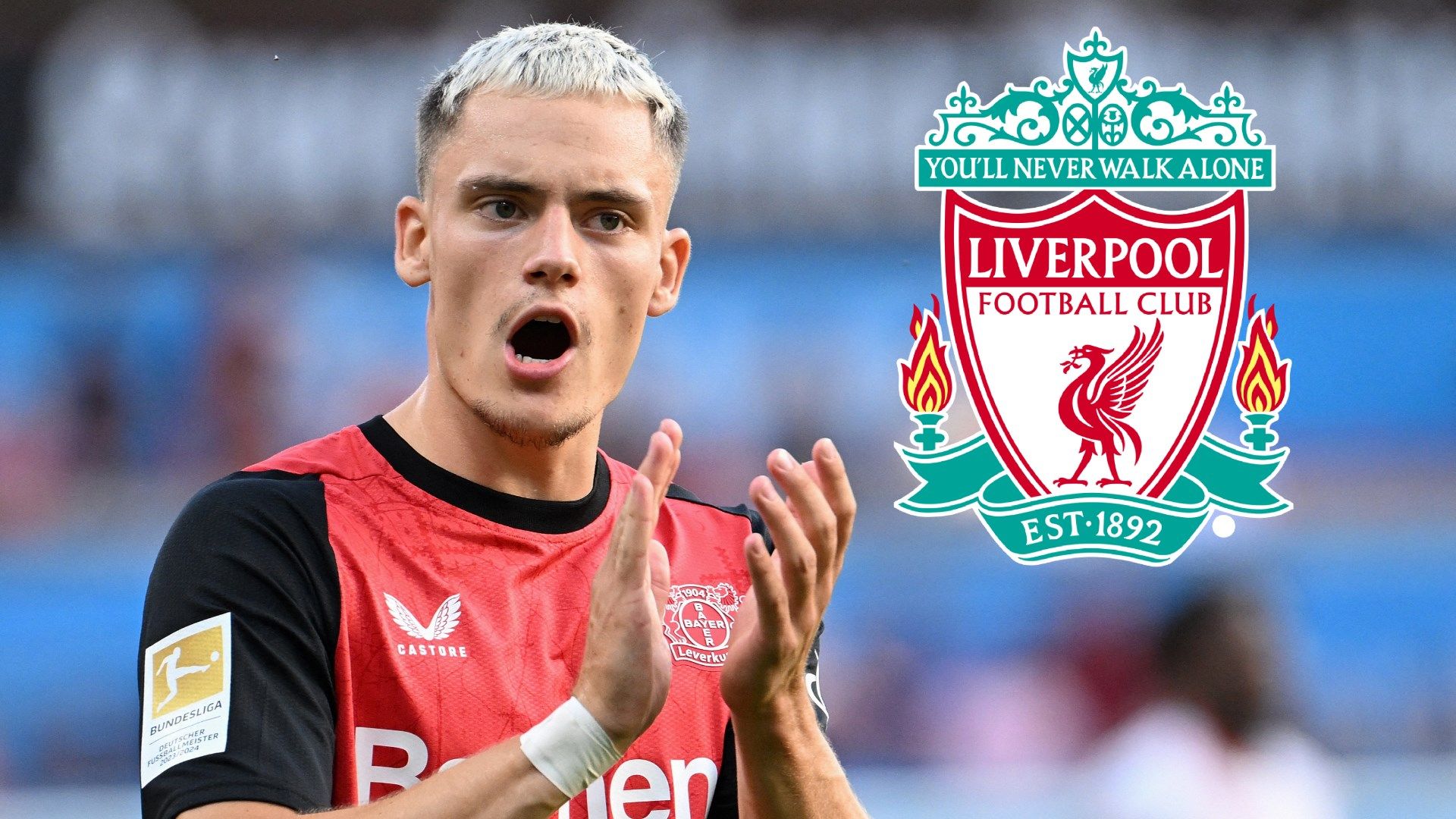 Graphic of Florian Wirtz in a Liverpool kit