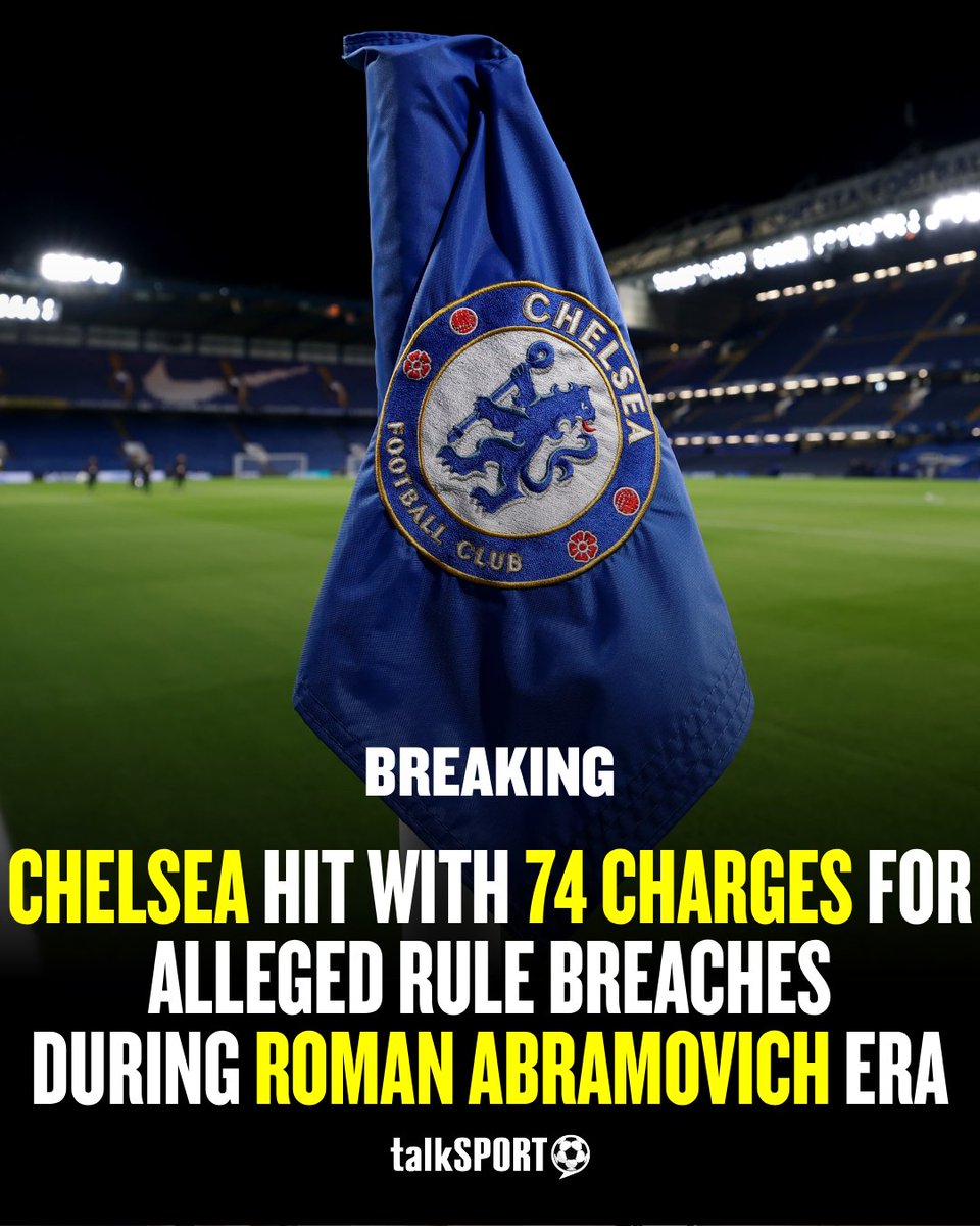 ⚡️ BREAKING: The FA have charged Chelsea with 74 breaches of regulations during the Roman Abramovich era 🤯 Alleged rules breaches are related to agents regulations and third-party investments in players 😮