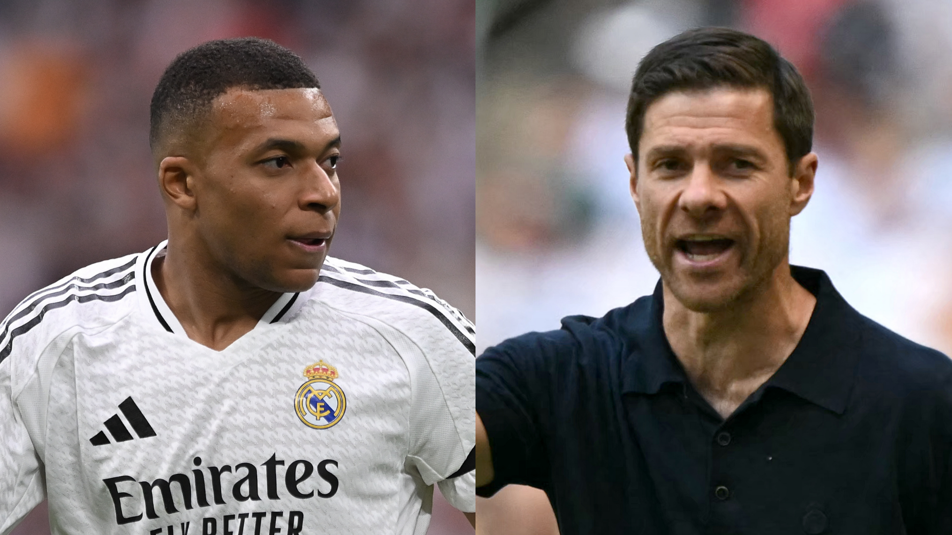 Xabi Alonso (right) continues to demand more from Mbappé.