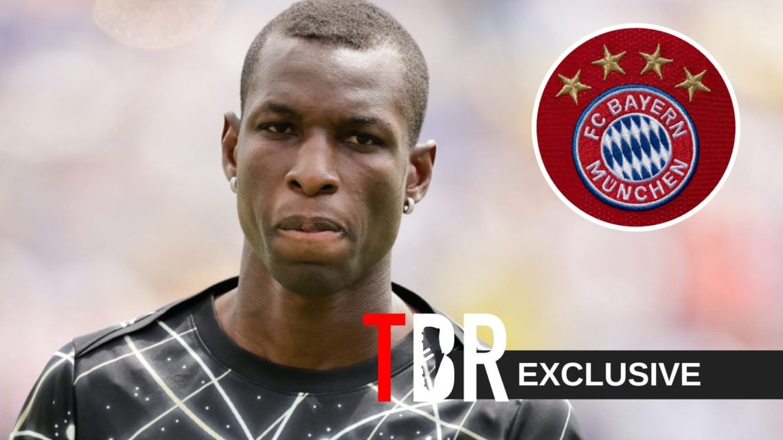 Nicolas Jackson with Bayern Munich badge