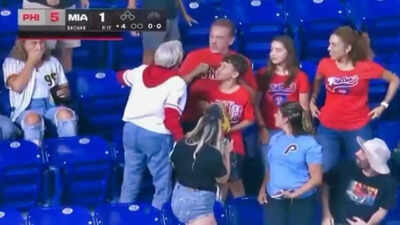 Phillies Karen' confronts dad over home run ball given to his son and forces him to hand it over during Marlins game